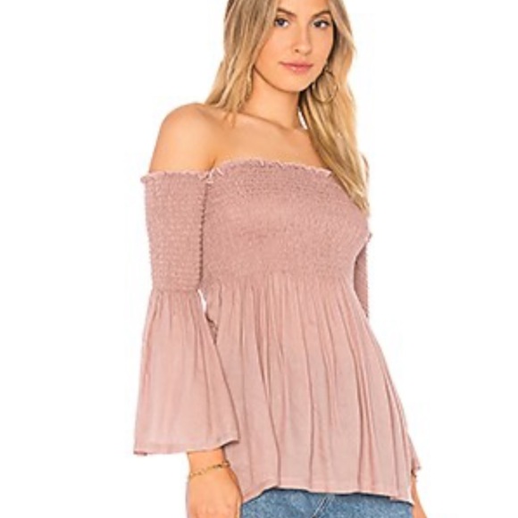 NWT, Chaser, Women’s Heirloom Gauze Off Shoulder Tunic in Antique Rose - Picture 1 of 3
